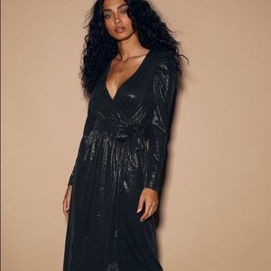 Lulu’s Roaring 20’s Black Fringe Wrap Dress